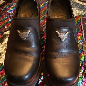 Black Harley Davidson Soft heel Shoes